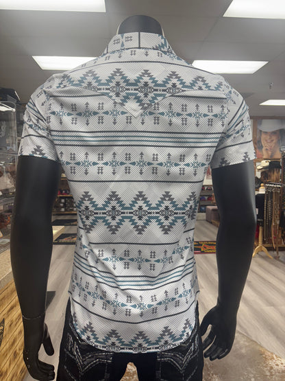 Mens Aztec Style Shirt - White