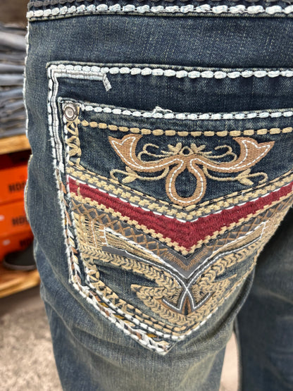 Rock Revolution Mens Design Jeans - Dark Blue R003