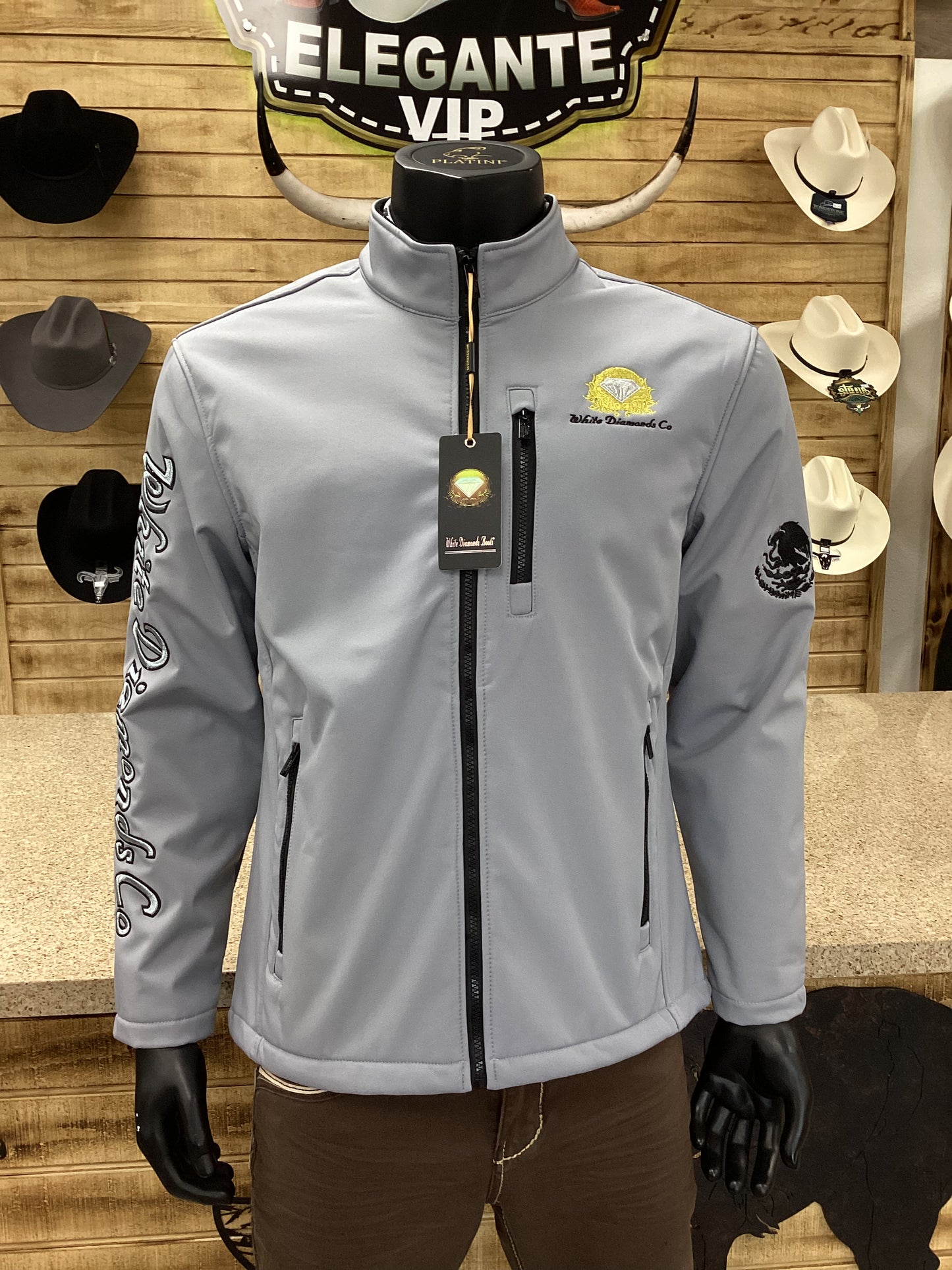 White Díamond Men's Jacket (Grey)