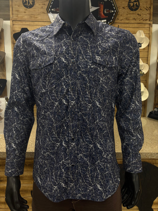 White Diamond Men’s Navy Dress Shirt