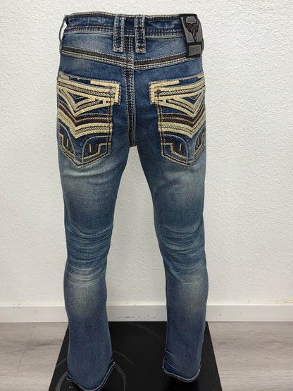 Lamasini Mens Marco Bootcut Jean -Medium Blue 26503