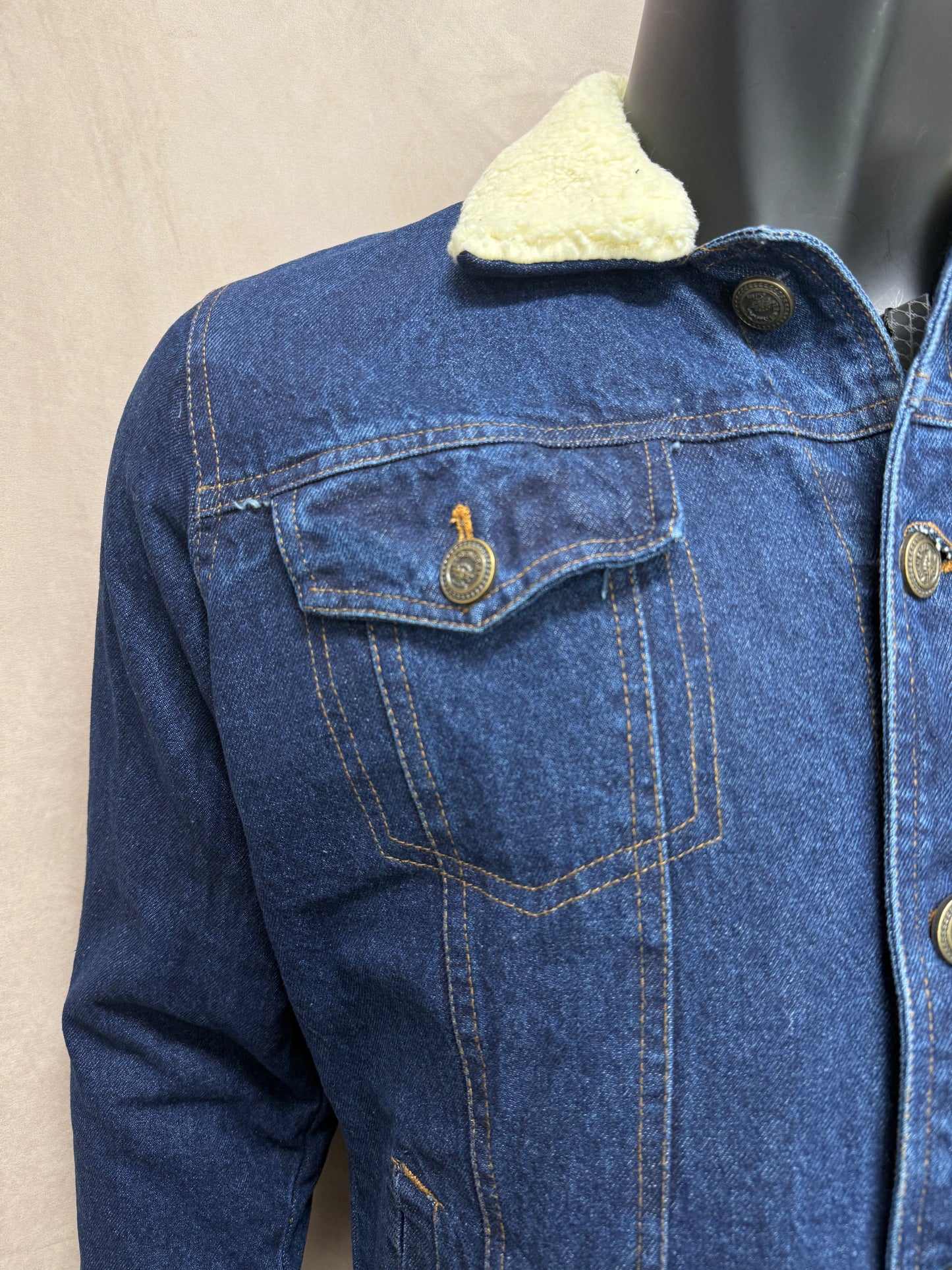 El General Mens Chamarra de Mezclilla Borrego Sherpa Jacket