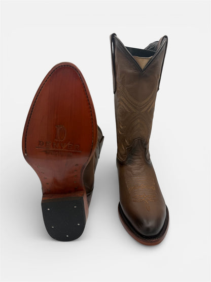 Denver Mens Ringo Western Oval Toe Boot- Brown