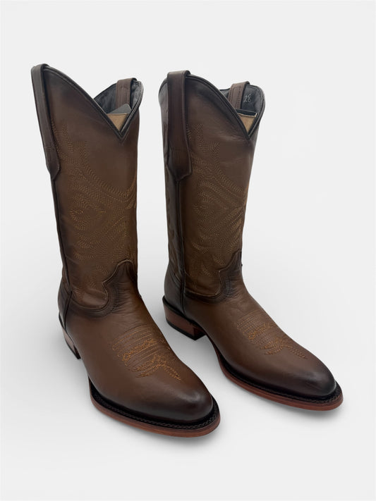 Denver Mens Ringo Western Oval Toe Boot- Brown