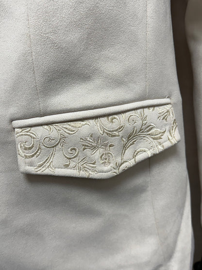 Lamasini Men’s Embroidered Faux Suede Suit