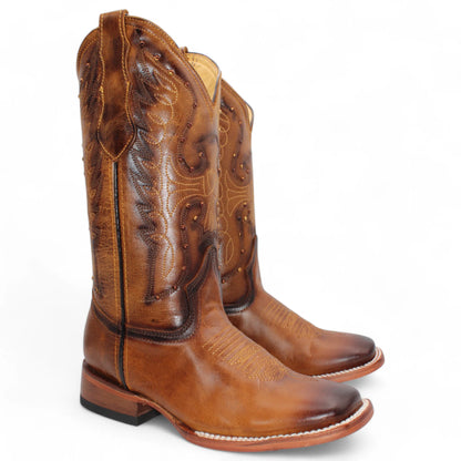 Hooch Womens Volcano Square Toe Boot - Honey H222451