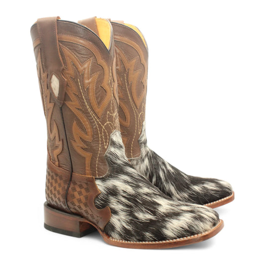 Hooch Mens Cow Hair Square Toe Boots
