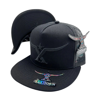 Texhorn Bull Horn Gorra Trucker Hat - Black/Black