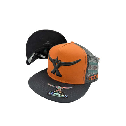 Texhorn Bull Horn Gorra Hat - Orange/Black