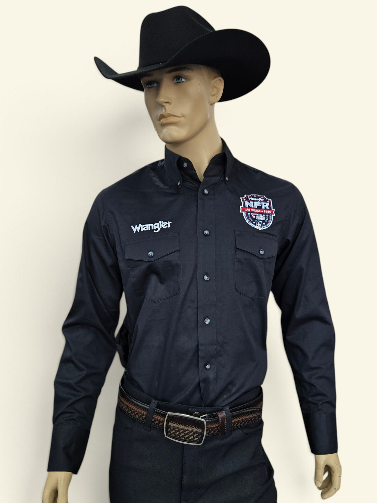Wrangler Mens NFR 2026 Las Vegas Long Sleeve Shirt - Black