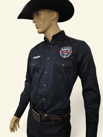 Wrangler Mens NFR 2026 Las Vegas Long Sleeve Shirt - Black
