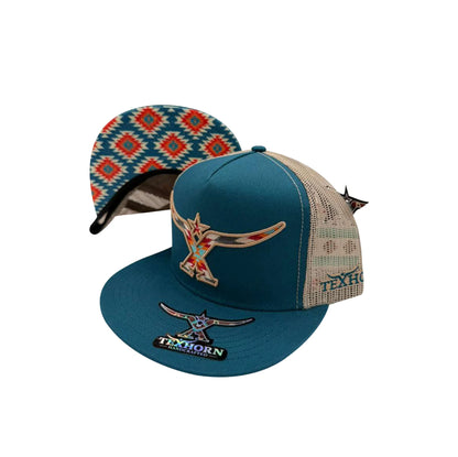 Texhorn Youth Bull Horn w/ Aztec Print