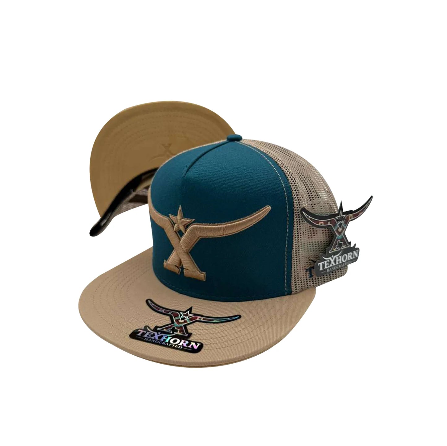 Texhorn Bull Horn Gorra Trucker Hat- Blue/Khaki