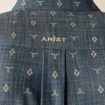 Ariat Mens Team Philibert Classic Fit Shirt - Chambray/Blue/Khaki