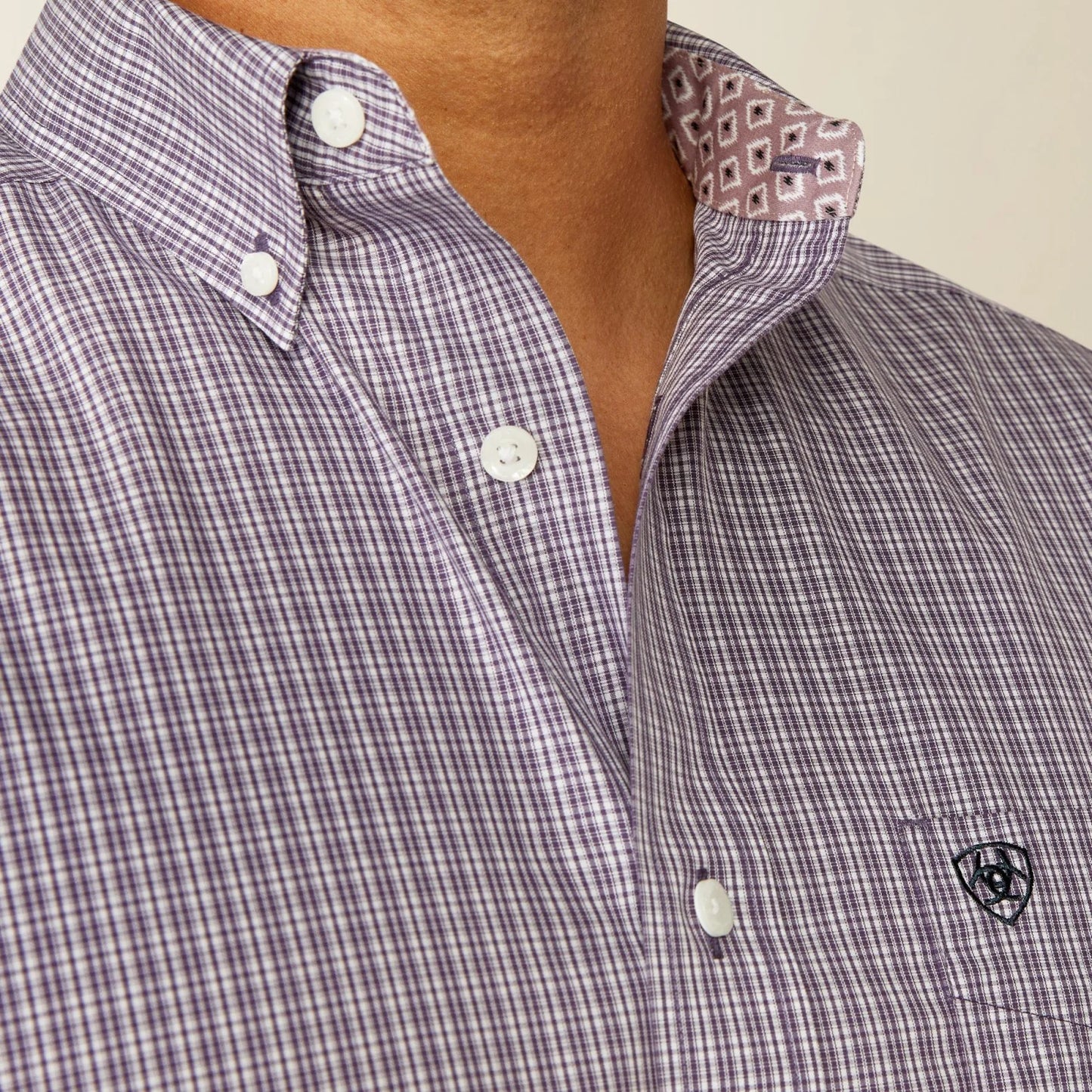 Ariat Mens Wrinkle Free Roger Classic Fit Shirt - Dark Purple
