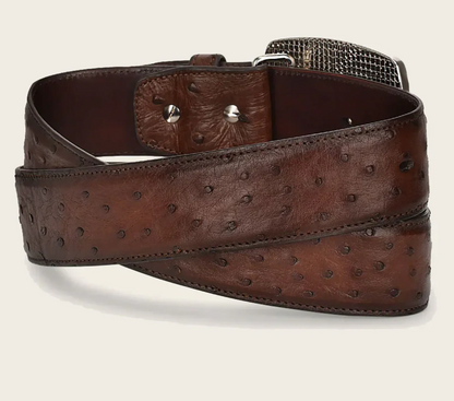 Cuadra Mens Ostrich Western Belt - Honey BC307