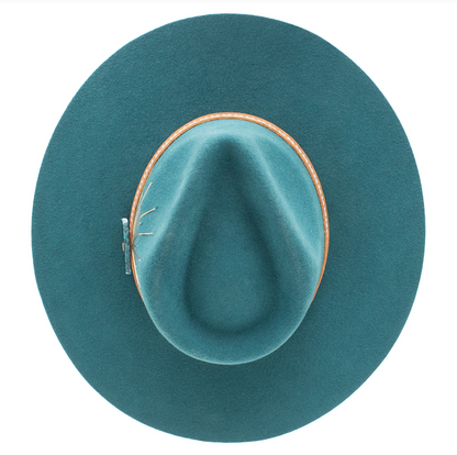 Bayou Belle Pinch Front Sunrise Wool Felt Hat - Teal