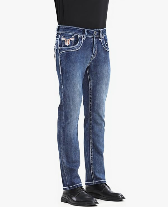 Western Bull Mens Straight Jean - Dark Blue WB-70