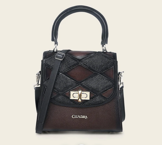 Cuadra Handbag for Women in Genuine Stingray Leather (Chocolate)