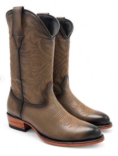 Denver Mens Ringo Western Oval Toe Boot- Brown