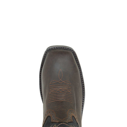 Wolverine Mens Rancher Waterproof Steel-Toe Wellington - Black/Brown