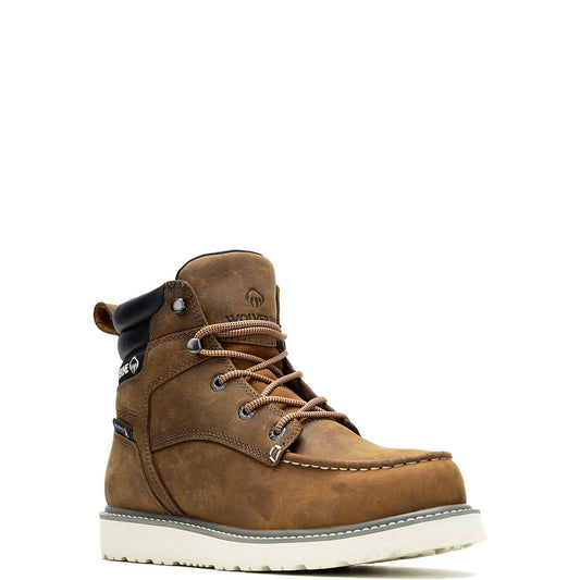 Wolverine Mens Trade Wedge 6" Moc-Toe Steel-Toe Work Boot - Sudan Brown