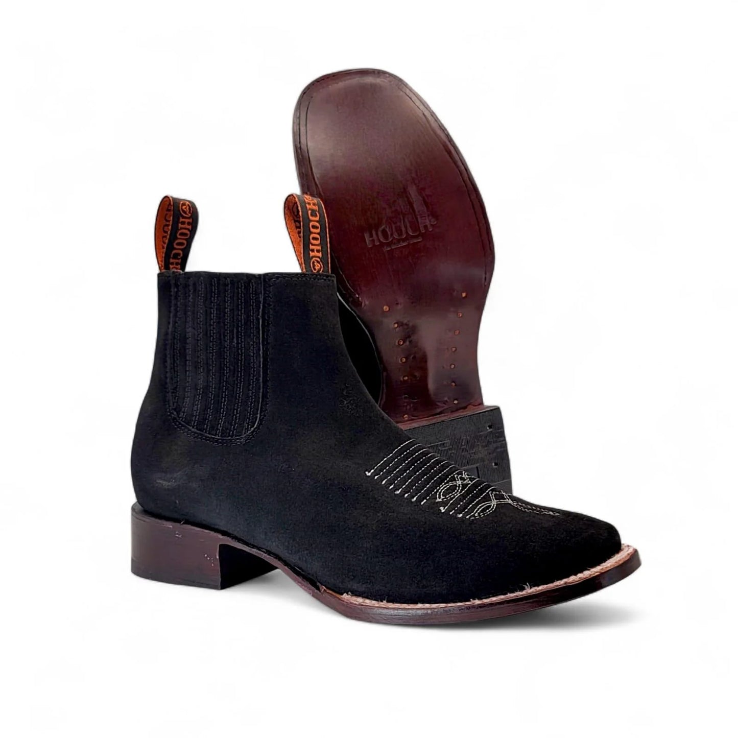 Hooch Mens Suede Leather Ankle Boots - Black