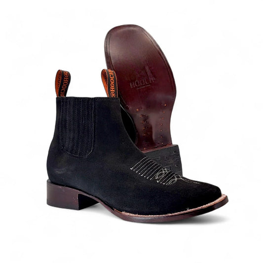 Hooch Mens Suede Leather Ankle Boots - Black