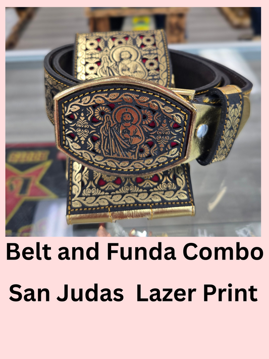 Frontera San Judas Laser Belt - Gold, Silver