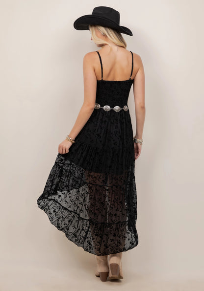 Saints & Hearts Womens Smocking Detailed Dress - Black