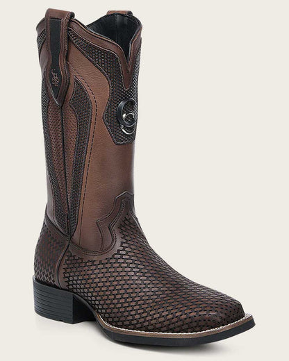 Cuadra Mens Woven Bovine Rodeo Boot - Honey