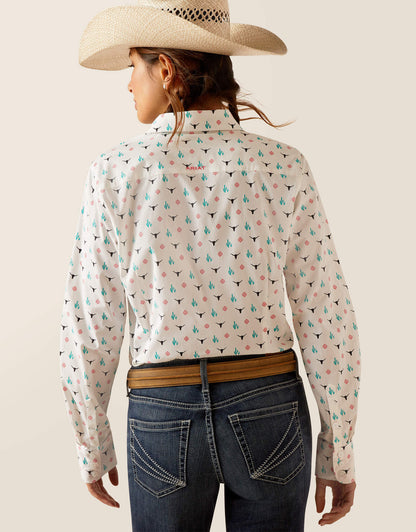 Ariat Womens Kirby Stretch Shirt - Steer Garden