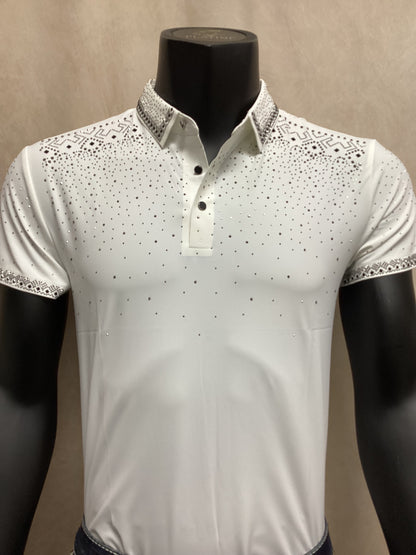Mens valenzo  Rhinestone Polo Shirt - VPS08
