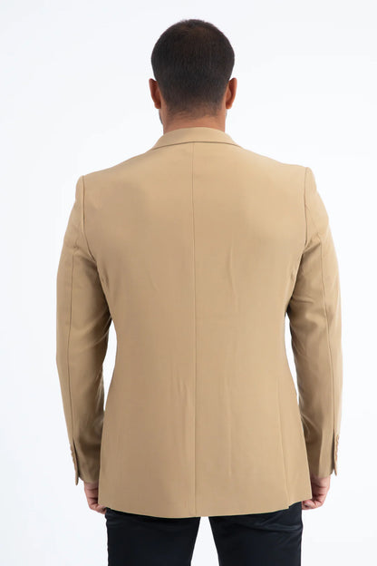 Platini Mens Date Night Modern Fit Blazer - Sand