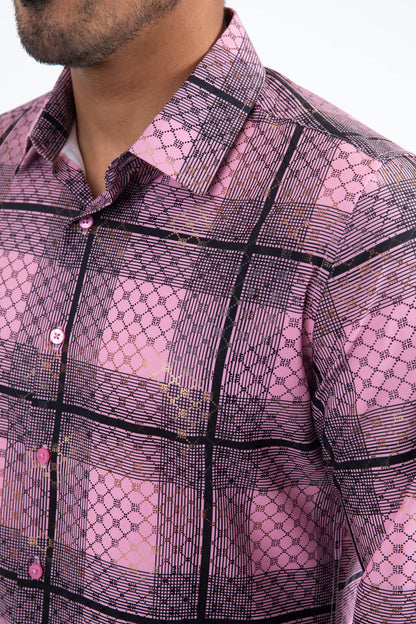 Platini Mens Modern Fit Shirt - Pink