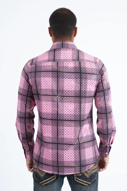 Platini Mens Modern Fit Shirt - Pink