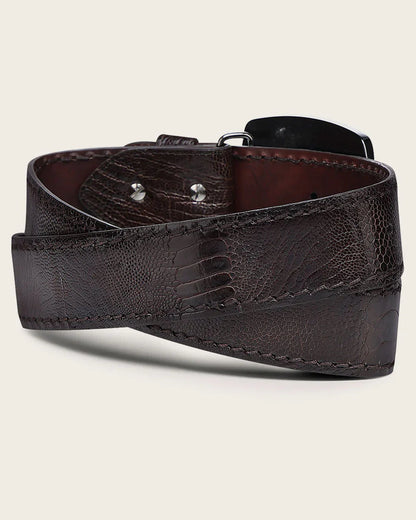 Cuadra Mens Ostrich Avestruz Leg Cinto Belt - Brown BC439