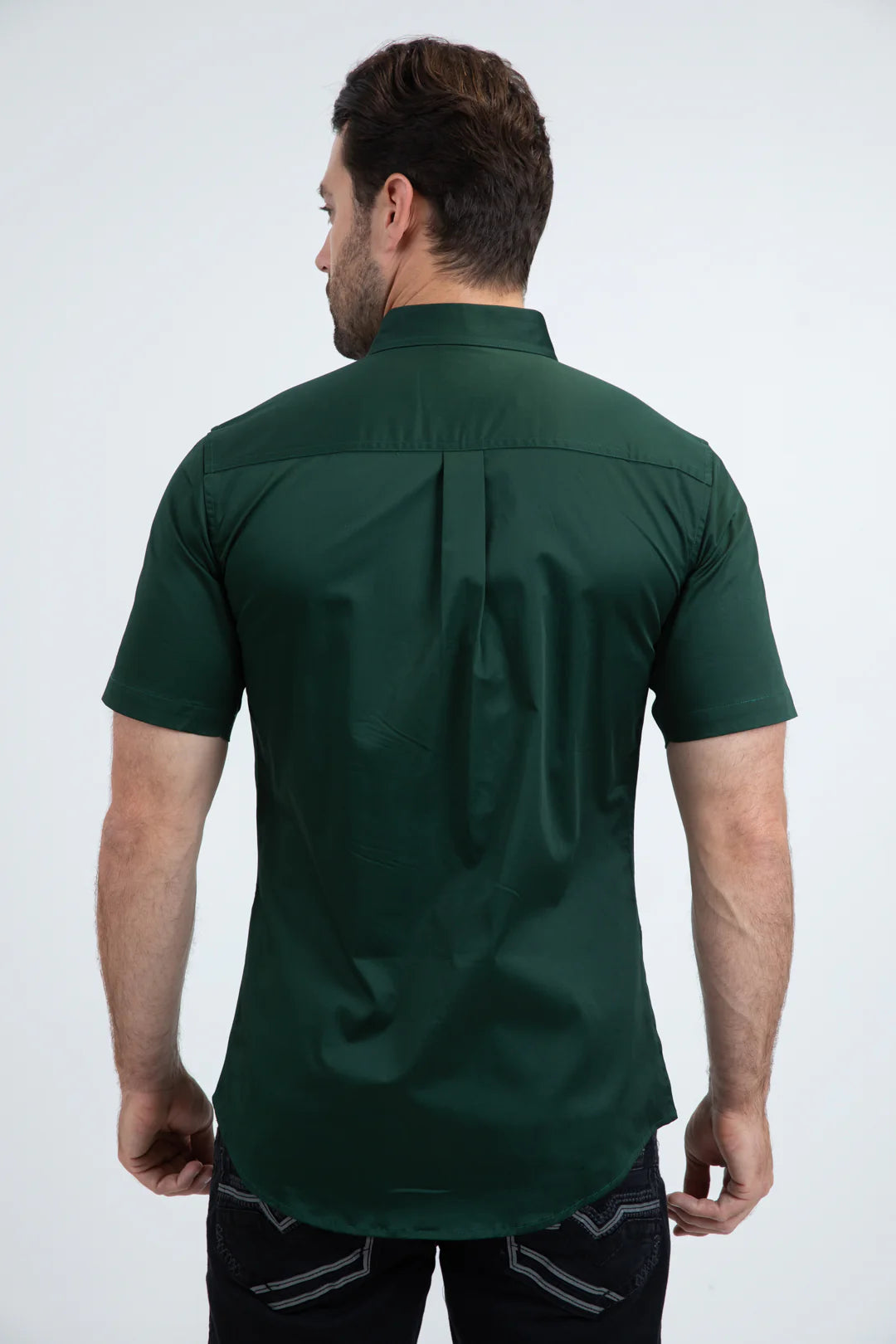Platini Mens Single Pocket Logo Short Sleeve Dress Shirt