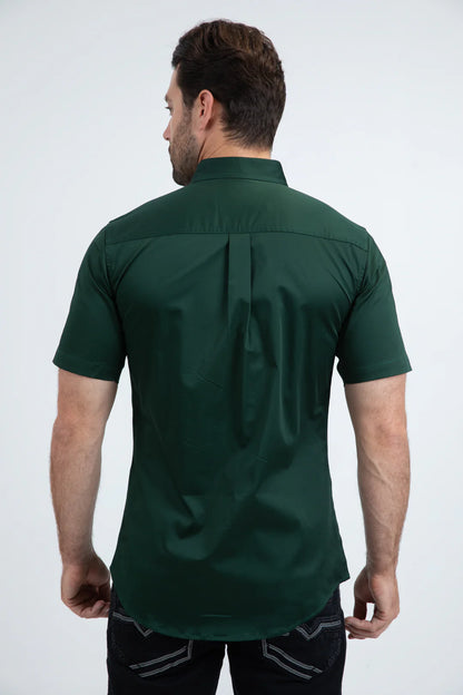 Platini Mens Single Pocket Logo Short Sleeve Dress Shirt