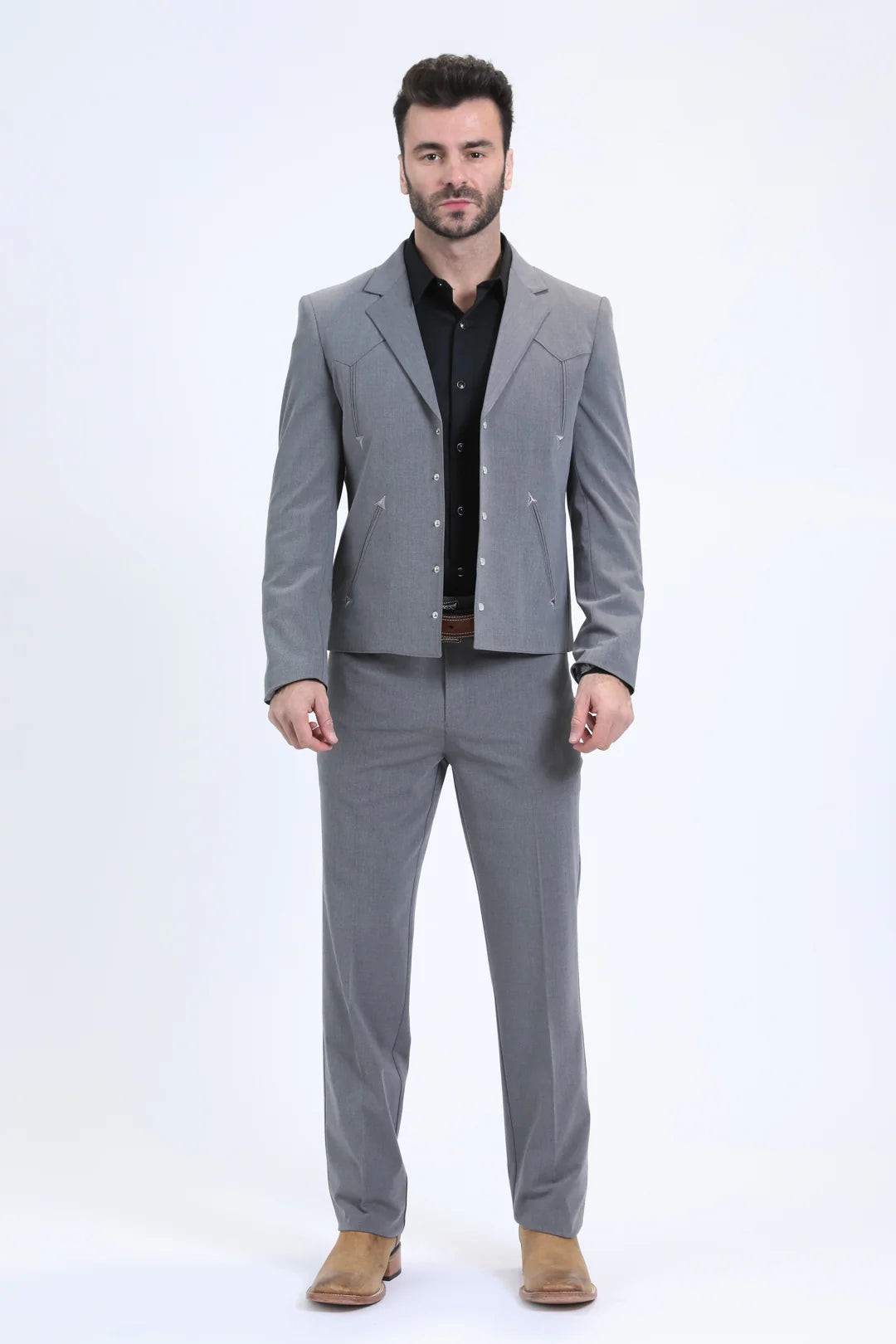 Platini Mens Western Sport Suit - Grey