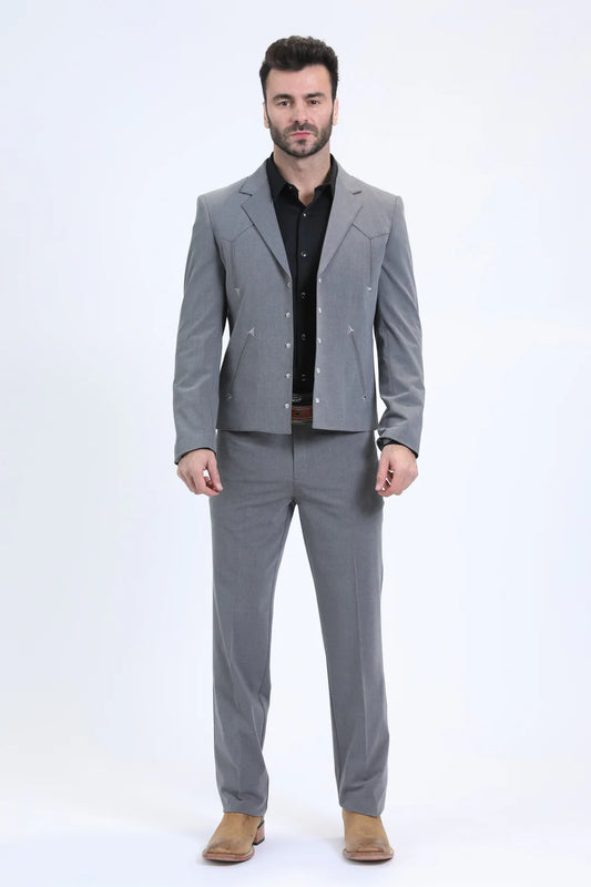 Platini Mens Western Sport Suit - Grey