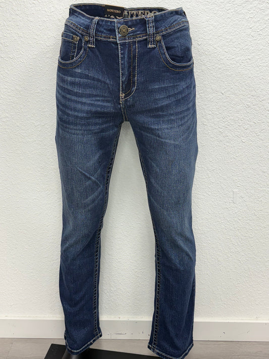 Montero Mens Modern Dark Blue Jeans 52288