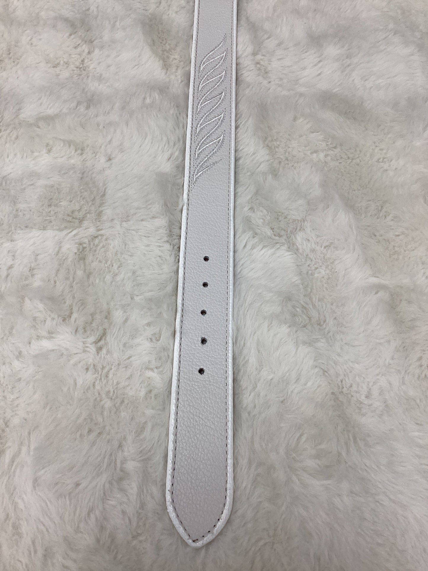 -Joe Unisex Leather Belt - White