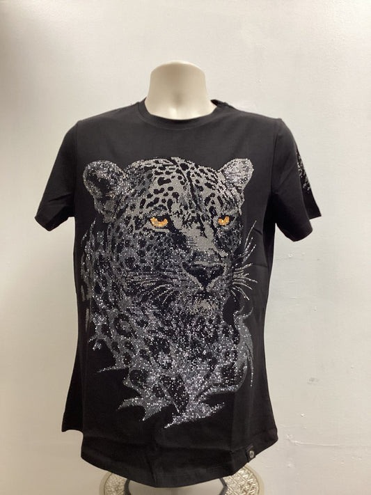 Laverita Mens Jaguar Rhinestone Slim Fit  TShirt