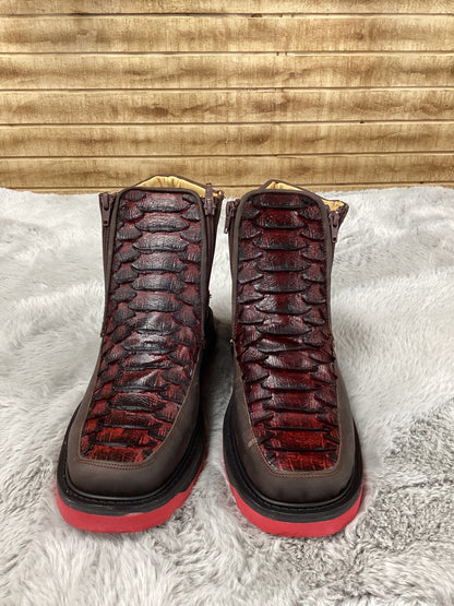 Frontera MenS Ankle Boot Python Double Density (Black Cherry)