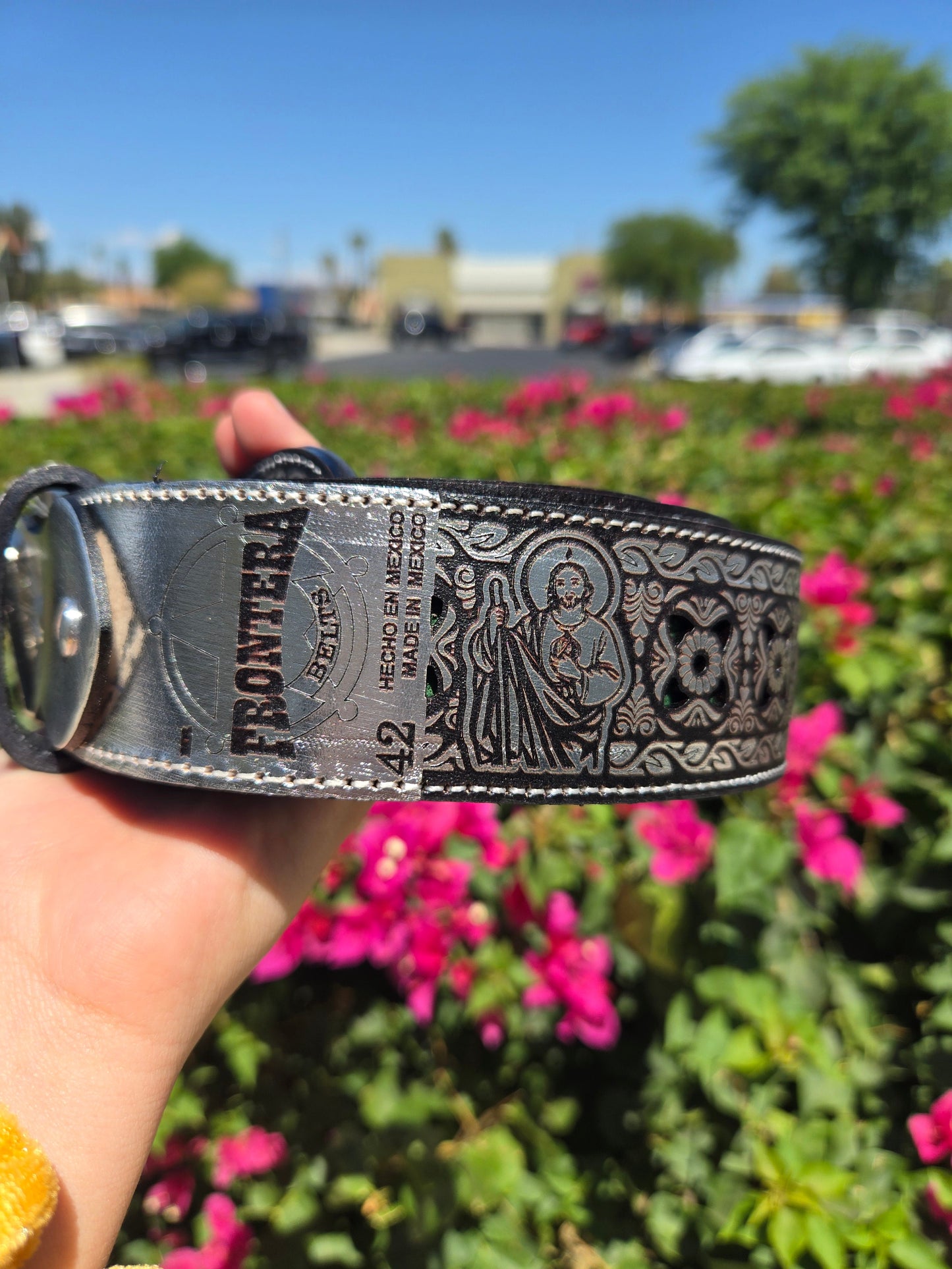 Frontera San Judas Laser Belt - Gold, Silver
