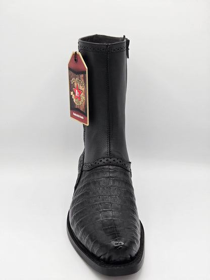 Los Altos Mens Caiman Belly Dress Boot - Black 8205