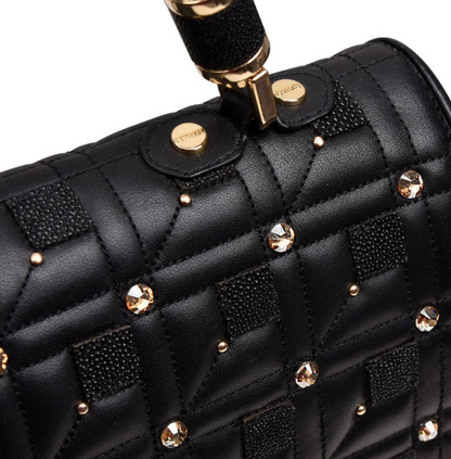 Cuadra Womens Handbag with Genuine Stingray Leather with Crystals