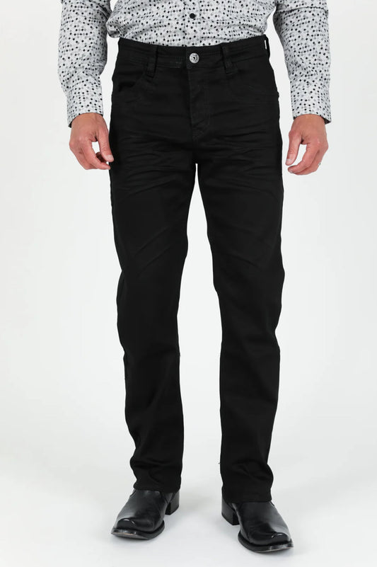 Platini Mens Slade Relaxed Fit Stretch Pants (Black)
