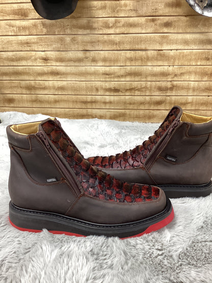 Frontera MenS Ankle Boot Python Double Density (Black Cherry)